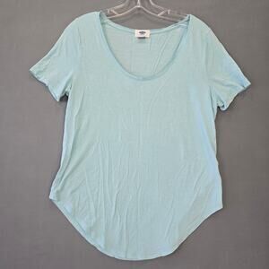 Old Navy Baby Blue Shirt Classic Tee Lightweight Short Sleeve Scoop Women Size M